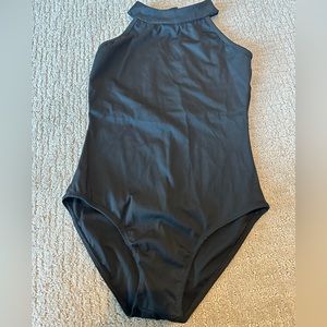 Black High Neck Halter Leotard